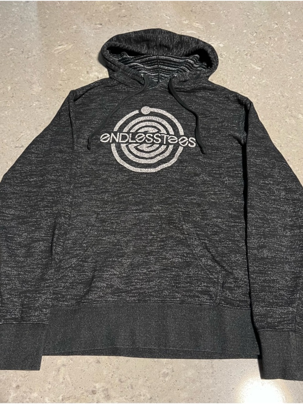 Endless Tees Black Heather Pullover Hoodie size Medium